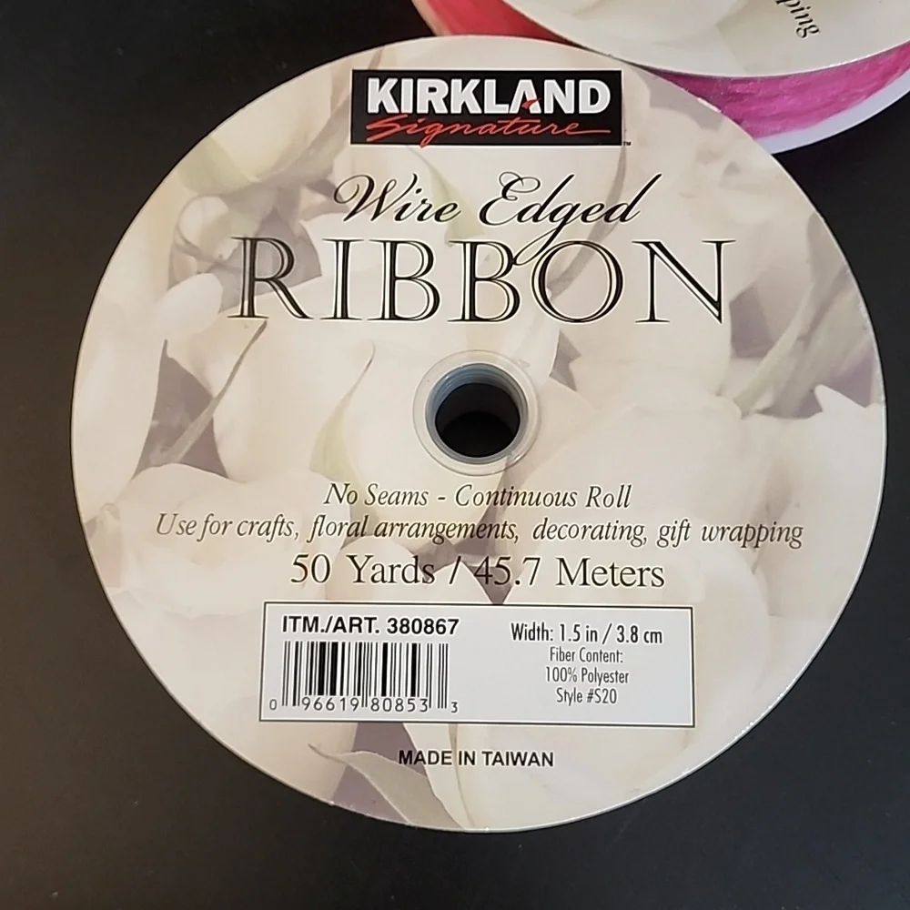 3 Rolls Kirkland Wire-edged Ribbon, 1-1/2